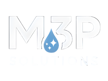 Logo de l'entreprise de nettoyage m3p solutions basée à Clermont Ferrand. Cette entreprise propose d'accompagner les professionnels et particuliers dans l'entretien de leurs espaces. Au format PNG.